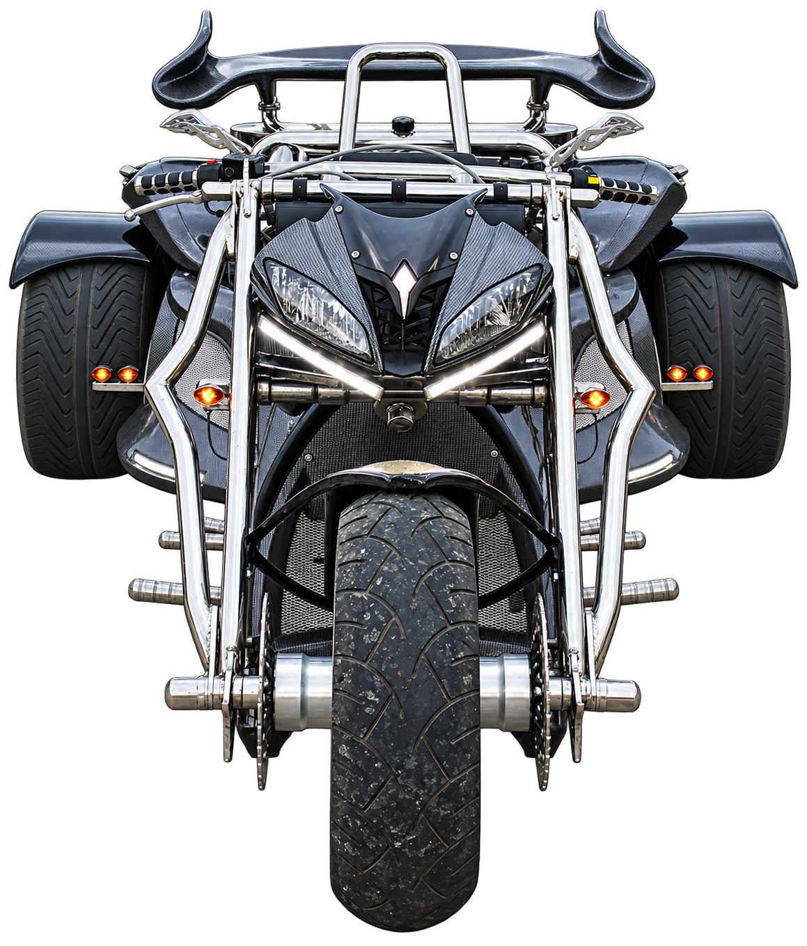 Front view of Kaszpir CARBON Trike