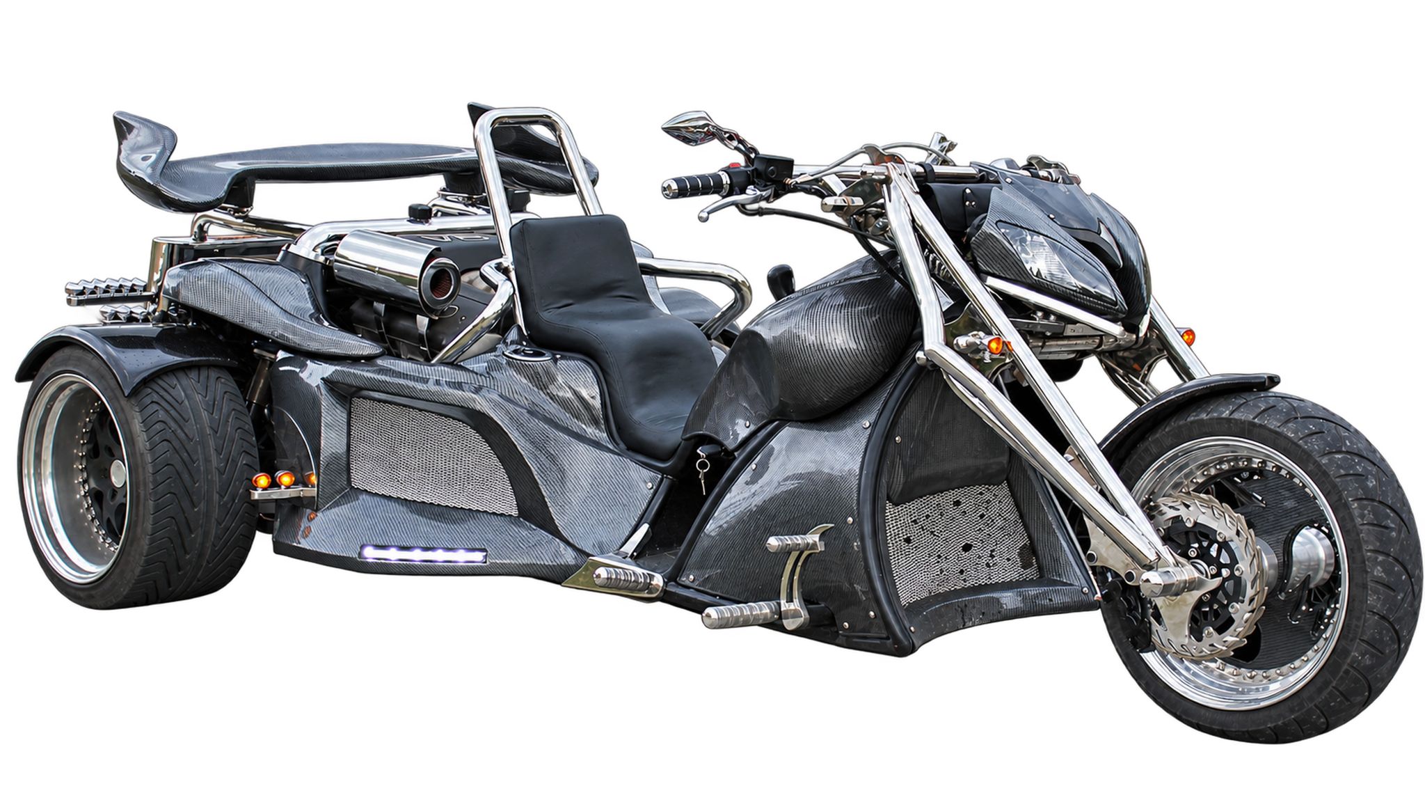 Decorated three-wheel motorcycle
