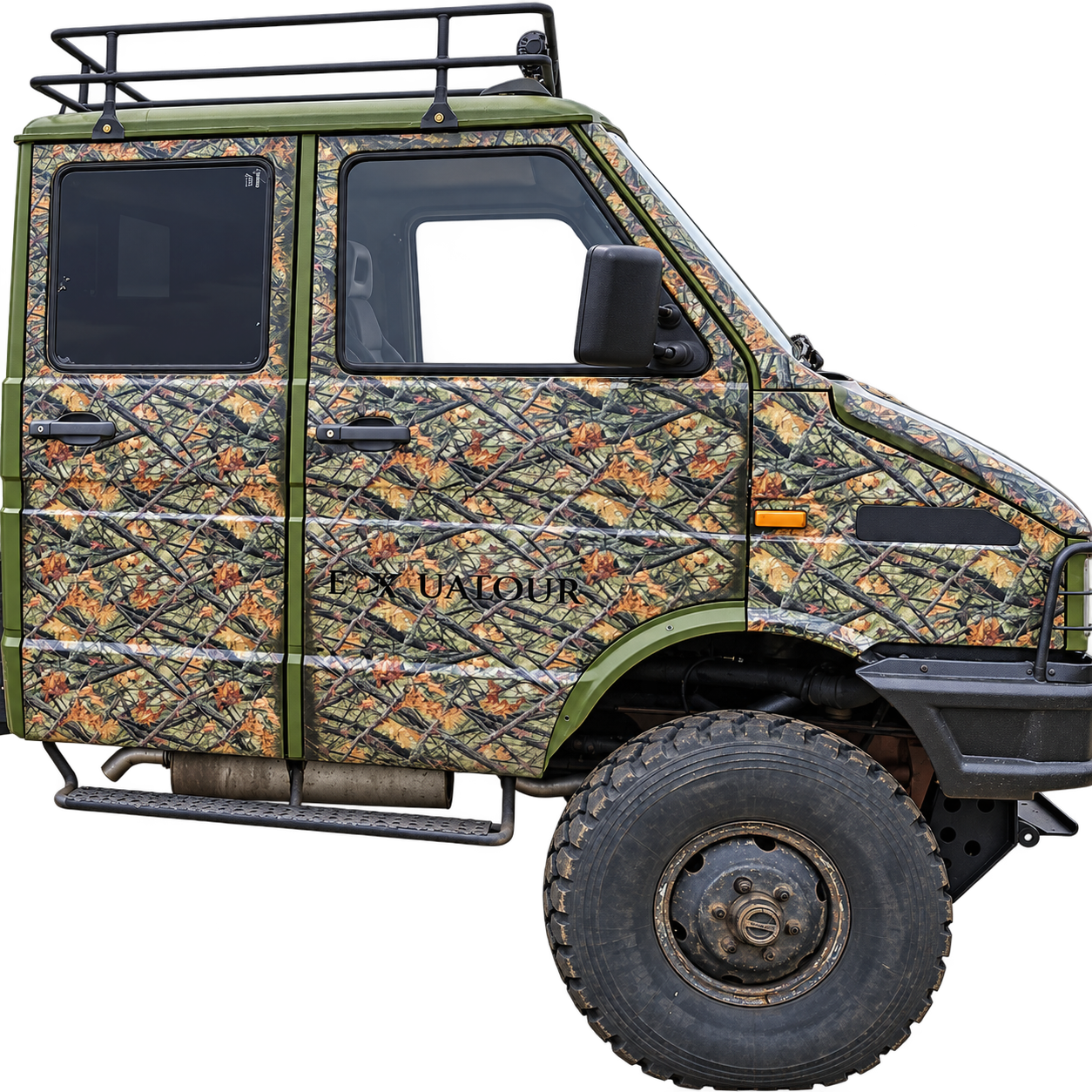 Camouflage-decorated IVECO off-road truck