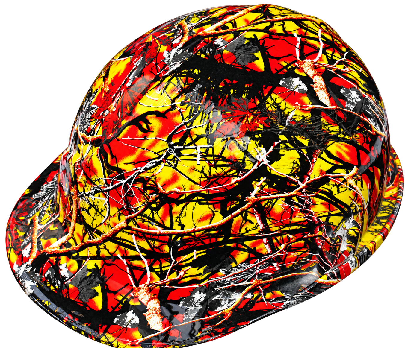 Protective helmet decorated with vivid hydrographic camouflage